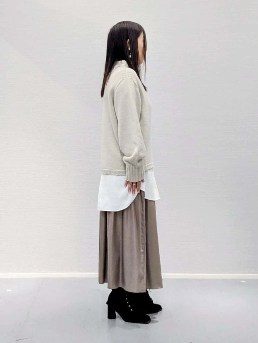 makkyさんの「UNTITLED｜【洗える】スポンディッシュ ボトルネックニット」を使ったコーディネート