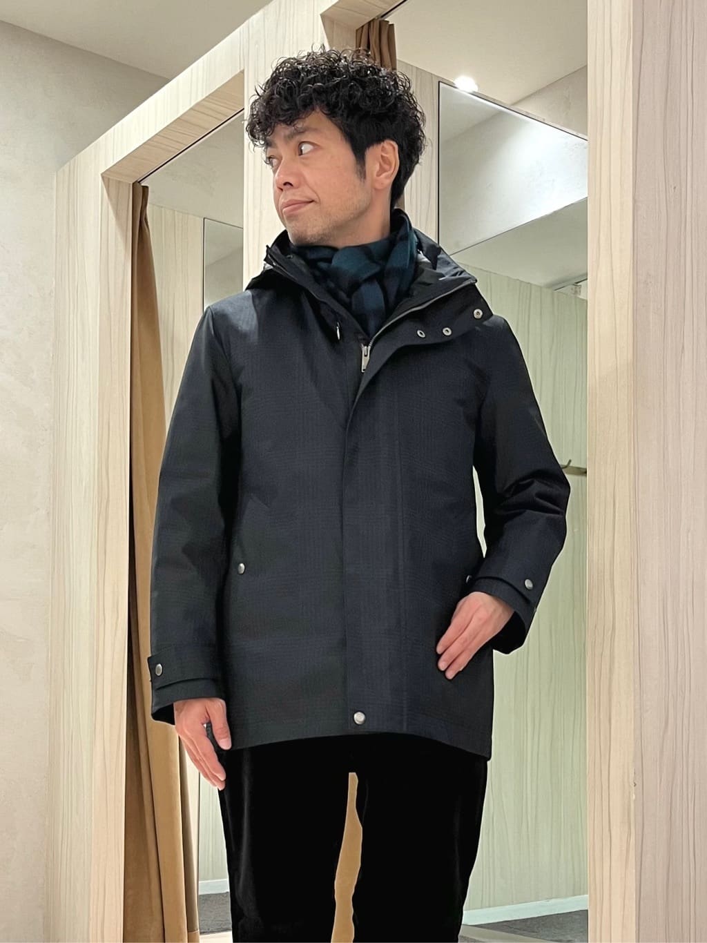 URAさんの「TAKEO KIKUCHI｜【3WAY】グレンチェック ダウンライナー ブルゾン」を使ったコーディネート
