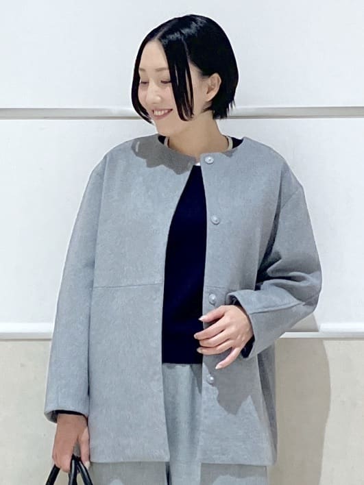 eriko さんの「Dessin｜ウール混クルーネックコート」を使ったコーディネート