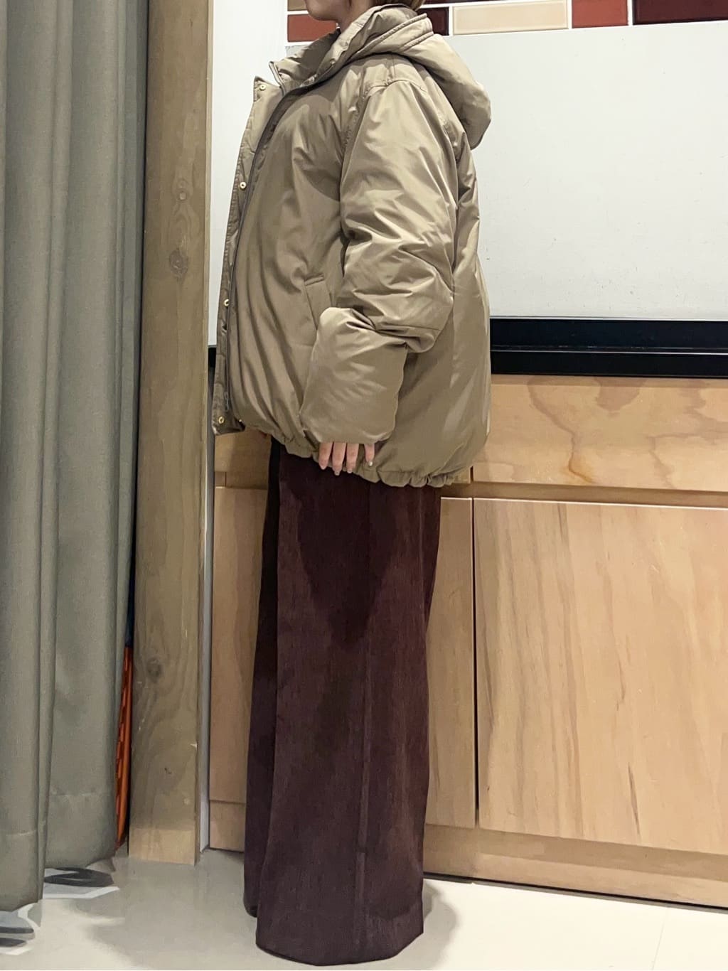 かのさんの「THE SHOP TK｜【ぎゅっとされているような暖かさ】撥水中綿ブルゾン」を使ったコーディネート