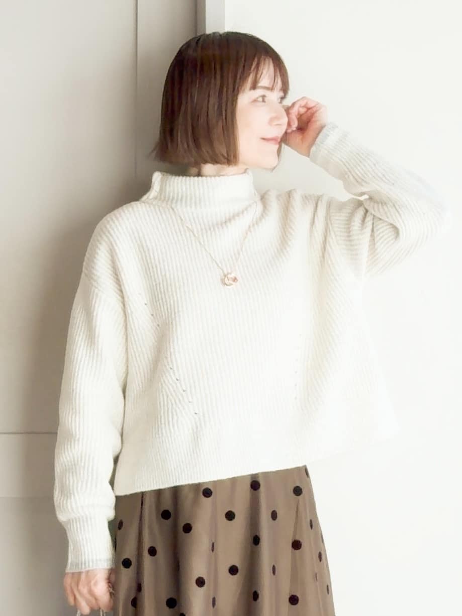 yamakoさんの「grove｜甘さを抑えて、品よく華やぐ　メッシュフロッキードットスカート」を使ったコーディネート