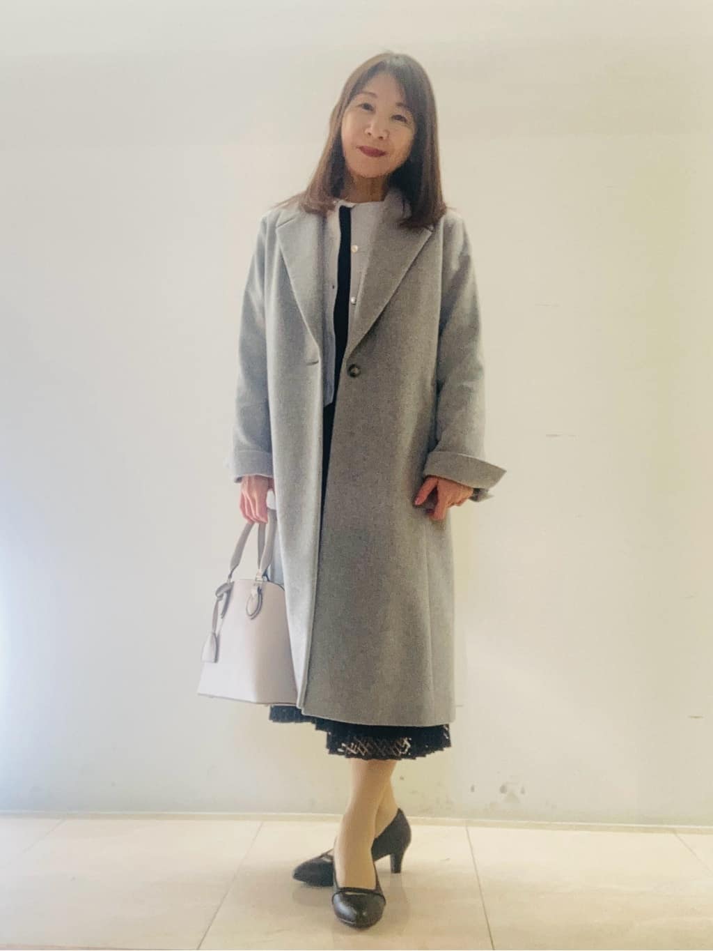 kurodaさんの「Reflect｜【SS-4Lサイズ】シフォン&times;幾何柄レースプリーツワンピース」を使ったコーディネート