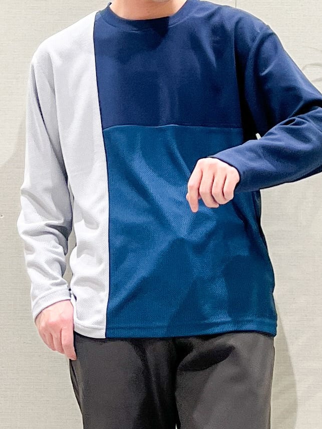 SHI-MAさんの「THE SHOP TK｜【ちょうどいいカジュアル】パネルブロッキング長袖Tシャツ」を使ったコーディネート