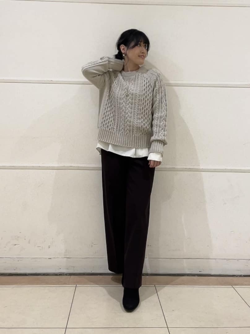 watanabeさんの「UNTITLED｜【洗える】スポンディッシュ ケーブル柄ニット」を使ったコーディネート