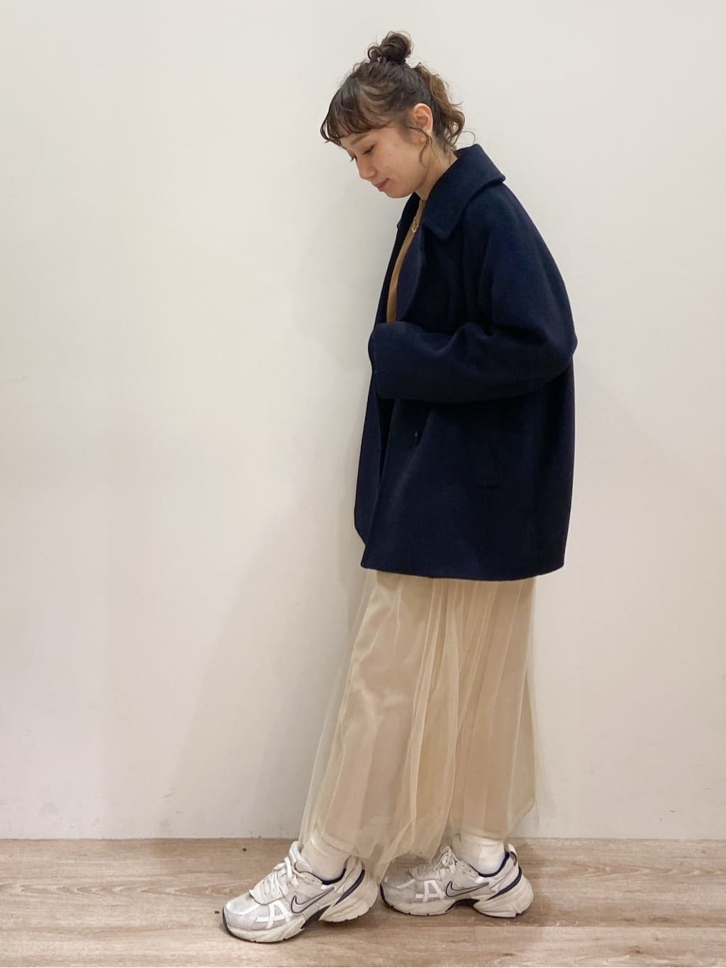 risayanさんの「OPAQUE.CLIP｜カシミヤブレンドウールミドルピーコート」を使ったコーディネート