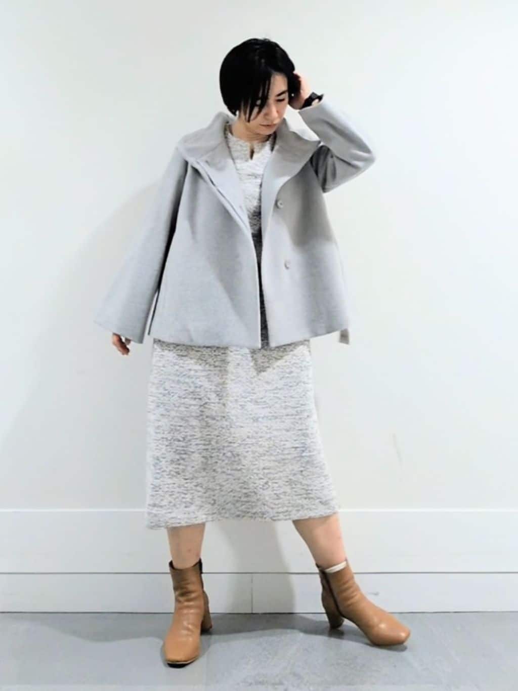 ミズタさんの「UNTITLED｜【着回しが効く／オンオフアウター】ウールショートコート」を使ったコーディネート