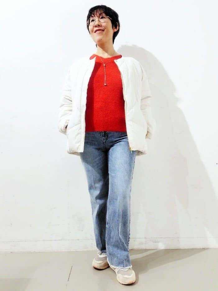 kodamaさんの「THE SHOP TK｜きれいめにもカジュアルにも ノーカラーキルトジャケット」を使ったコーディネート