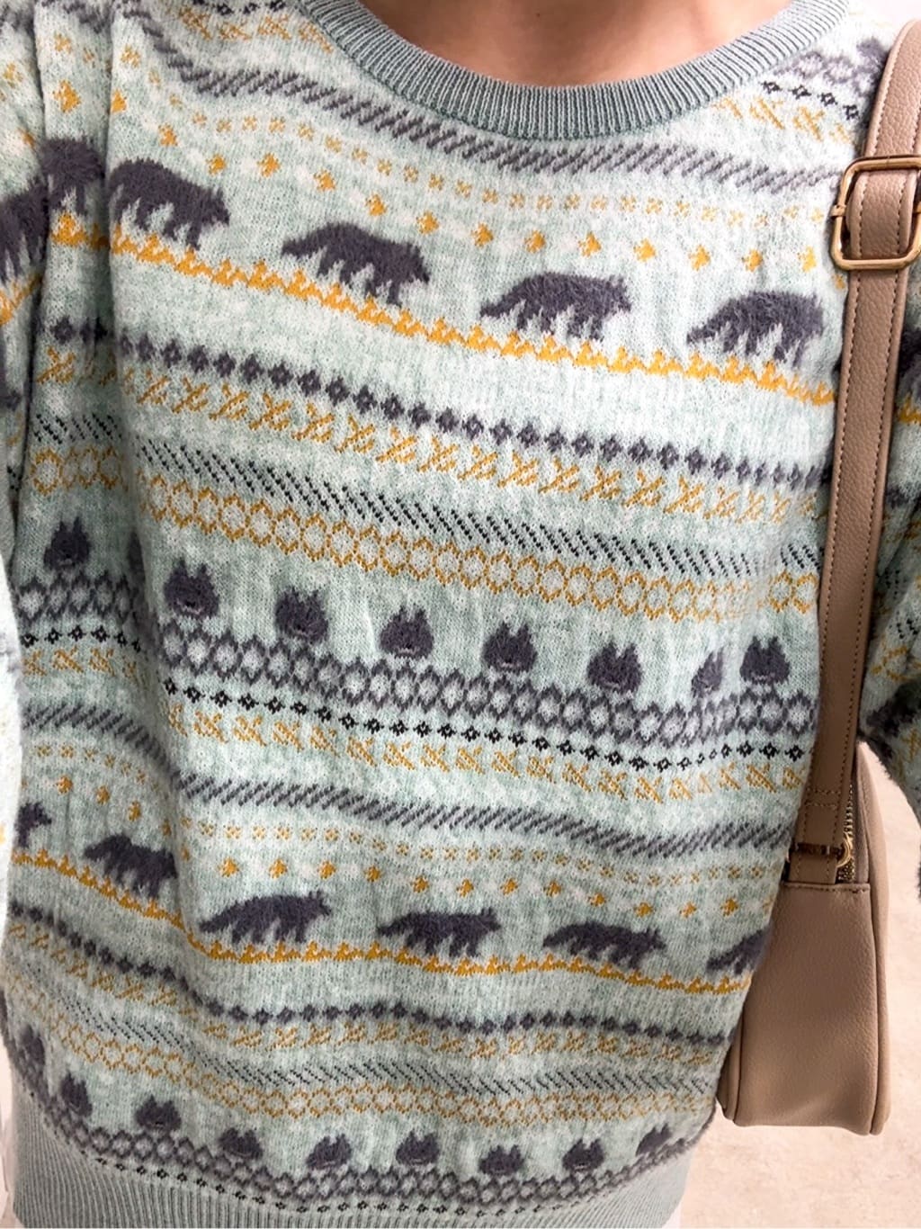 𝐜𝐡𝐢𝐤𝐚さんの「SHOO･LA･RUE｜【旭山動物園応援商品】ノルディック柄 モールニット」を使ったコーディネート