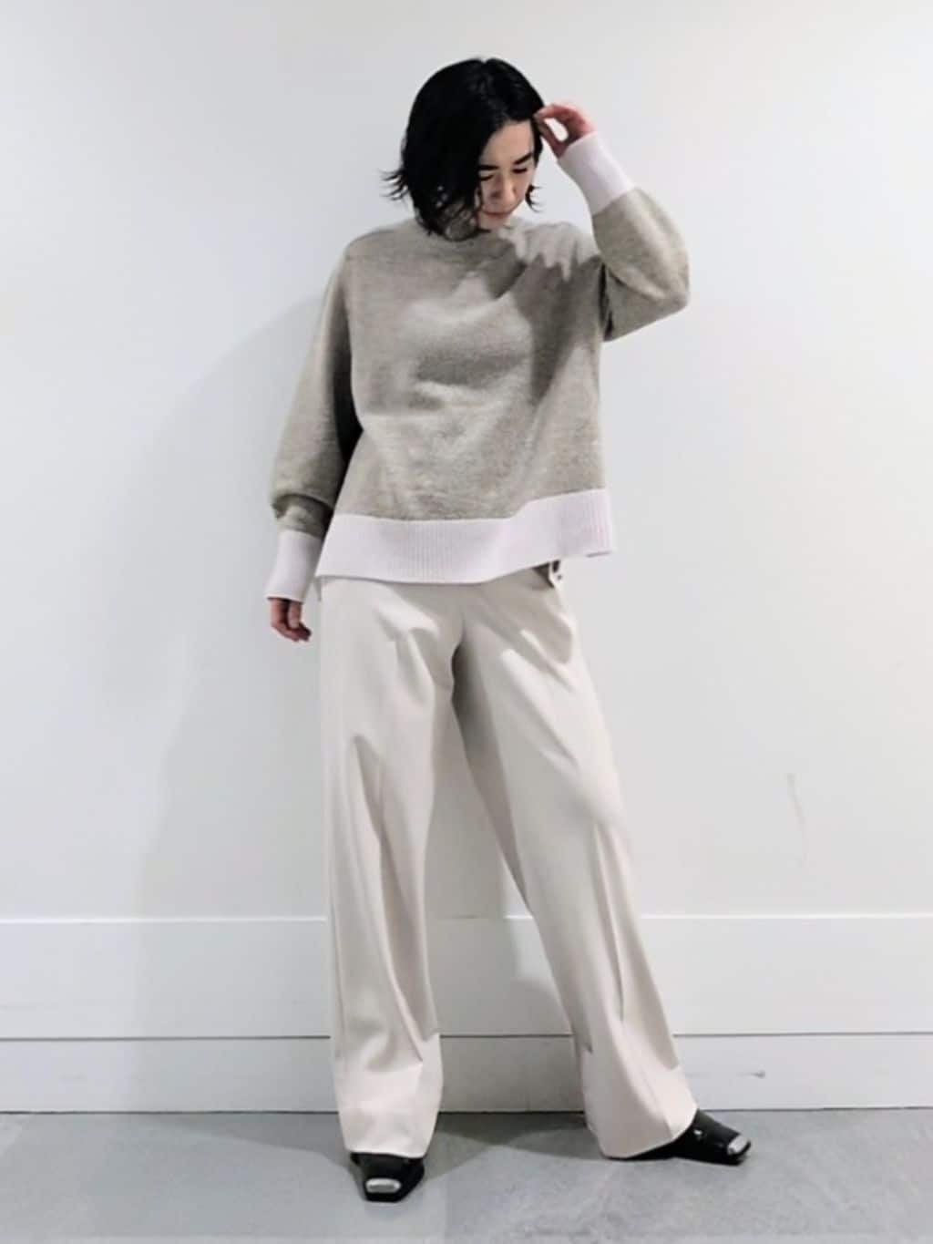 ミズタさんの「UNTITLED｜【8色展開/洗える】ウールカシミヤ ハイネックニット」を使ったコーディネート