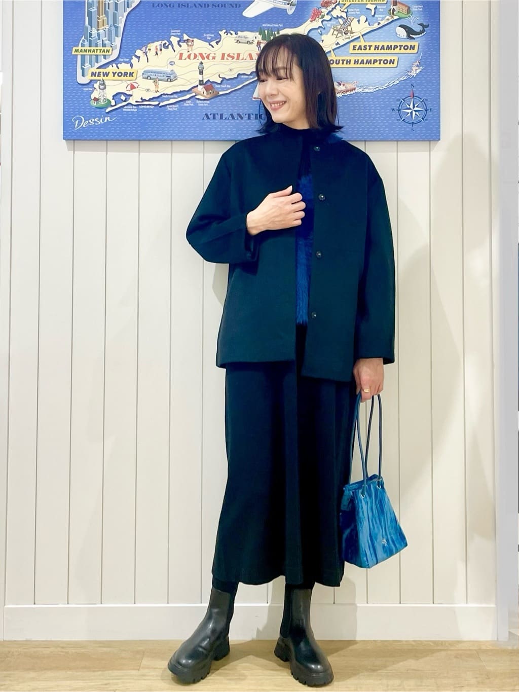 uwatokoさんの「Dessin｜ウール混クルーネックコート」を使ったコーディネート