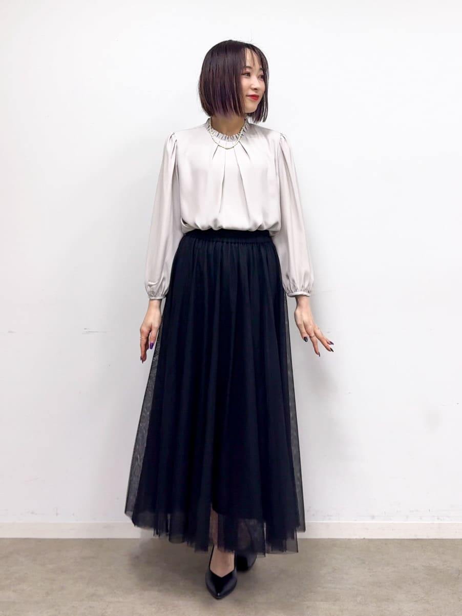 𝐜𝐡𝐢𝐤𝐚さんの「SHOO･LA･RUE｜【S-3L】オンとオフで印象が変わる ライトツイードジャケット」を使ったコーディネート