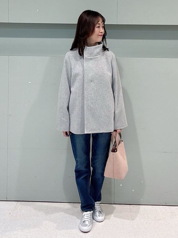 makiさんの「UNTITLED｜【8色展開／コンパクト丈】レーヨン混 コクーンニット」を使ったコーディネート