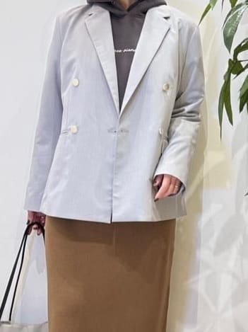 misakiさんの「SHOO･LA･RUE｜【セットアップ可/S-LL/洗濯機可】マニッシュに決まる ダブルブレストジャケット」を使ったコーディネート