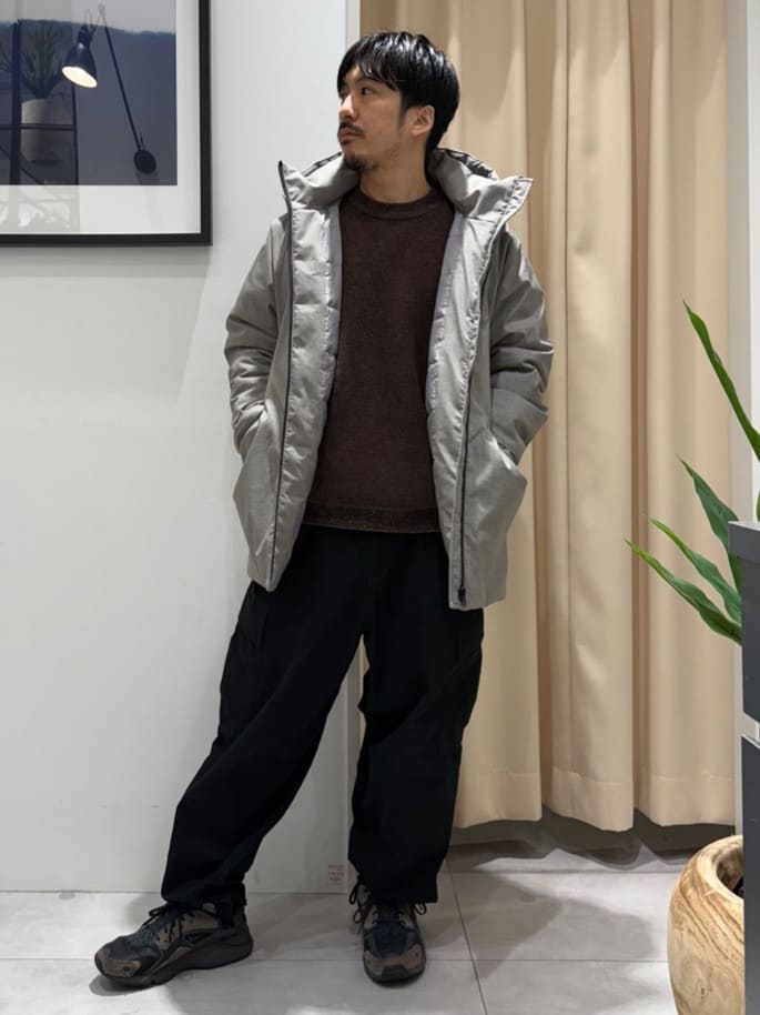 はさんの「THE SHOP TK｜【軽くて、暖かい】SORONA／ソロナ 中綿ブルゾン 防風/軽量/洗濯機OK/フード脱着可」を使ったコーディネート