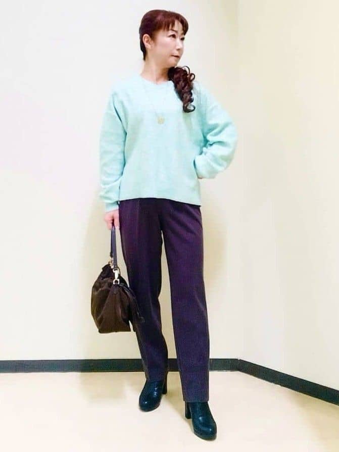 花さんの「Reflect｜【SS-4Lサイズ／衿が顔に当たらない◎】スタンドネックミドルコート」を使ったコーディネート