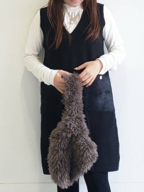 Riaさんの「index｜チェーン&times;フェイクパール マンテルネックレス」を使ったコーディネート