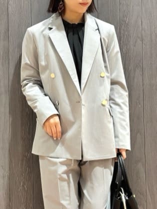 meiさんの「SHOO･LA･RUE｜【セットアップ可/S-LL/洗濯機可】マニッシュに決まる ダブルブレストジャケット」を使ったコーディネート