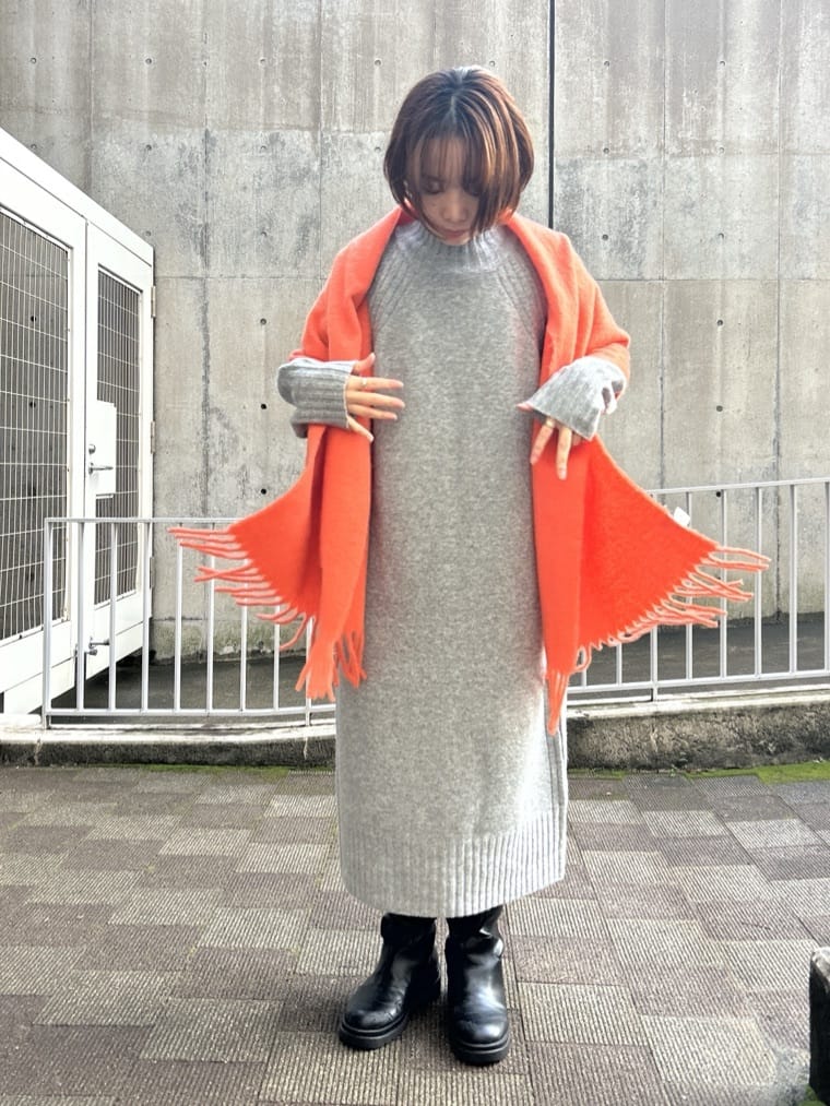 ga_riさんの「THE SHOP TK｜ウール混杢調ハイネックワンピース」を使ったコーディネート