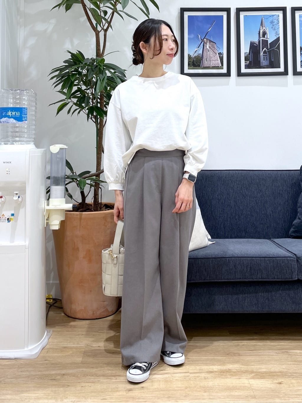 canaさんの「Dessin｜【360度可愛い・洗える】バックヘンリーカットソー」を使ったコーディネート