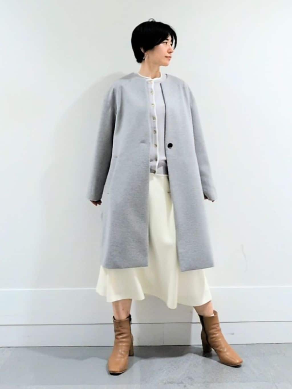 ミズタさんの「UNTITLED｜【アンサンブル可/洗える】ウォームスパン カーディガン」を使ったコーディネート