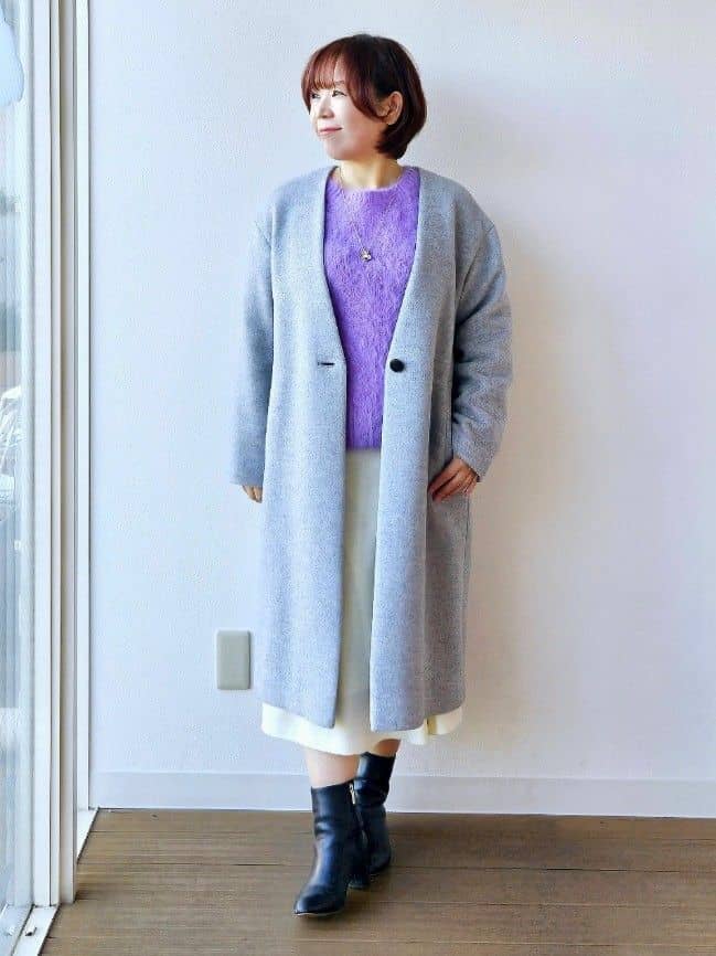 やじまさんの「UNTITLED｜【軽量／ウール混】ライトフォルム ロングコート」を使ったコーディネート