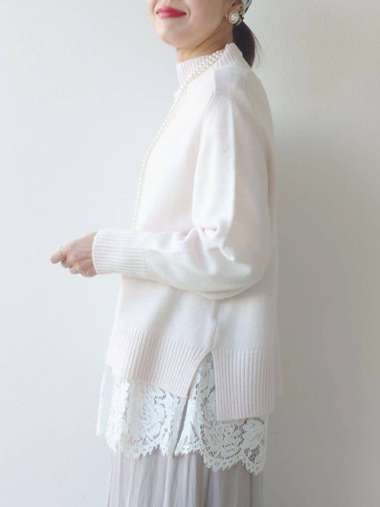 MUTSUKOさんの「UNTITLED｜【8色展開/洗える】ウールカシミヤ ハイネックニット」を使ったコーディネート