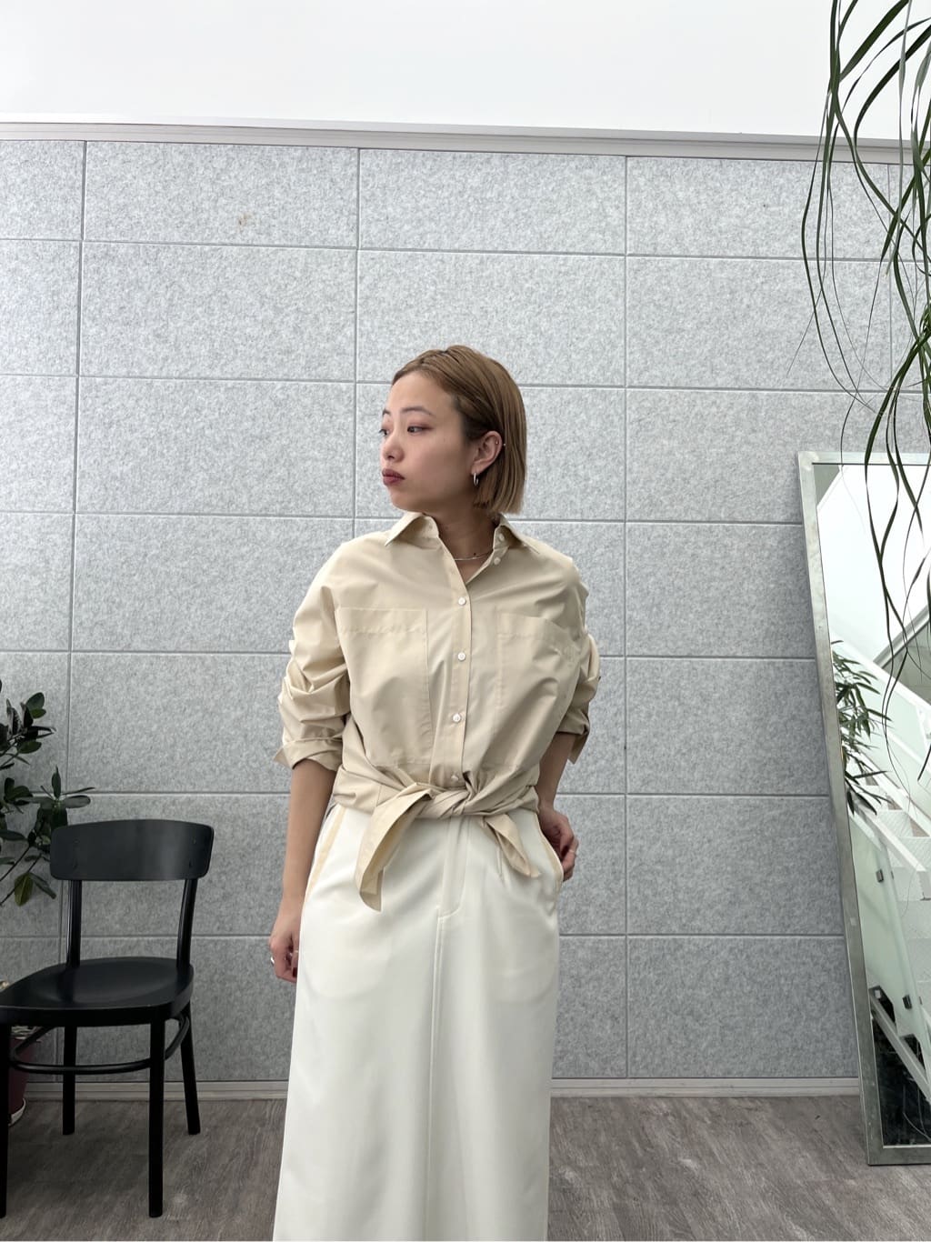 Harukaさんの「INDIVI｜Timeless｜ビッグポケットフォルムシャツ【接触冷感】」を使ったコーディネート