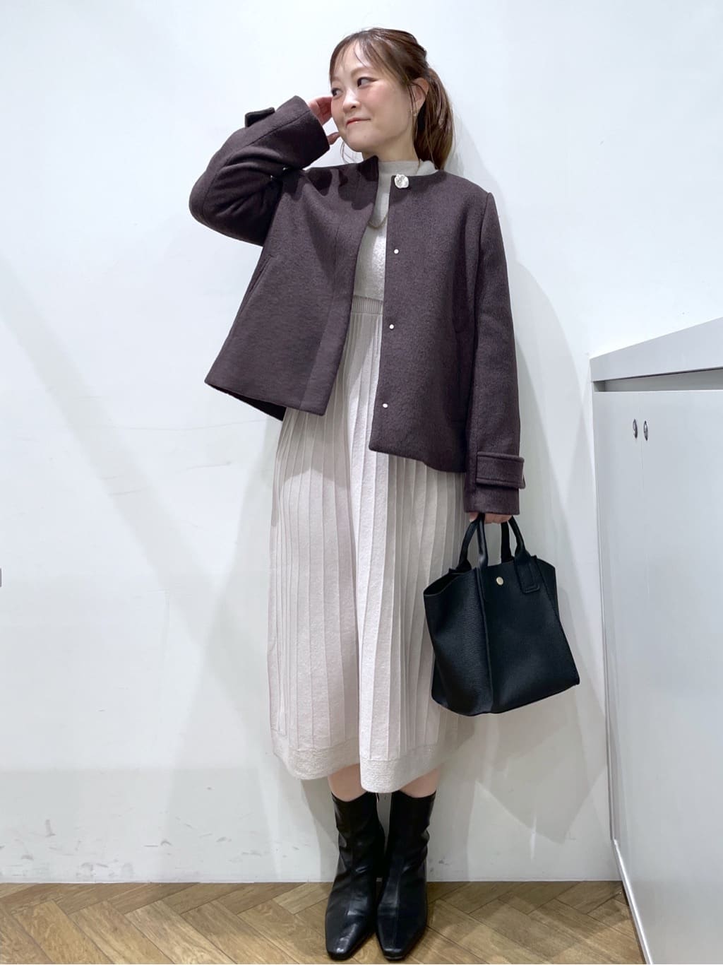 Junさんの「index｜ノーカラーショートコート」を使ったコーディネート