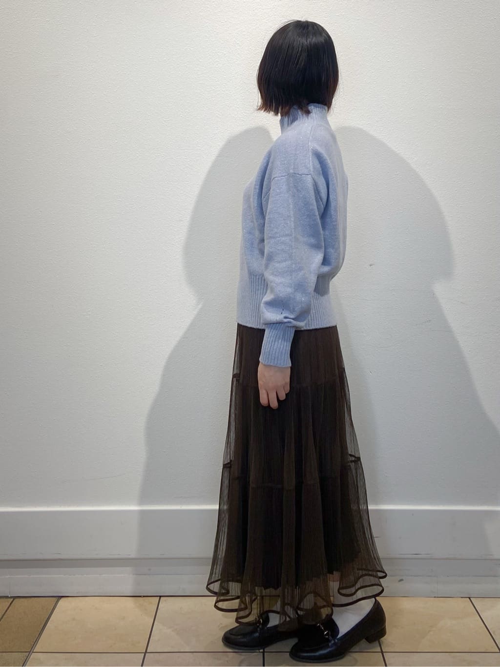 kimiさんの「index｜選べる2丈 ハイネックカラーミックスラメニット【洗濯機OK】」を使ったコーディネート