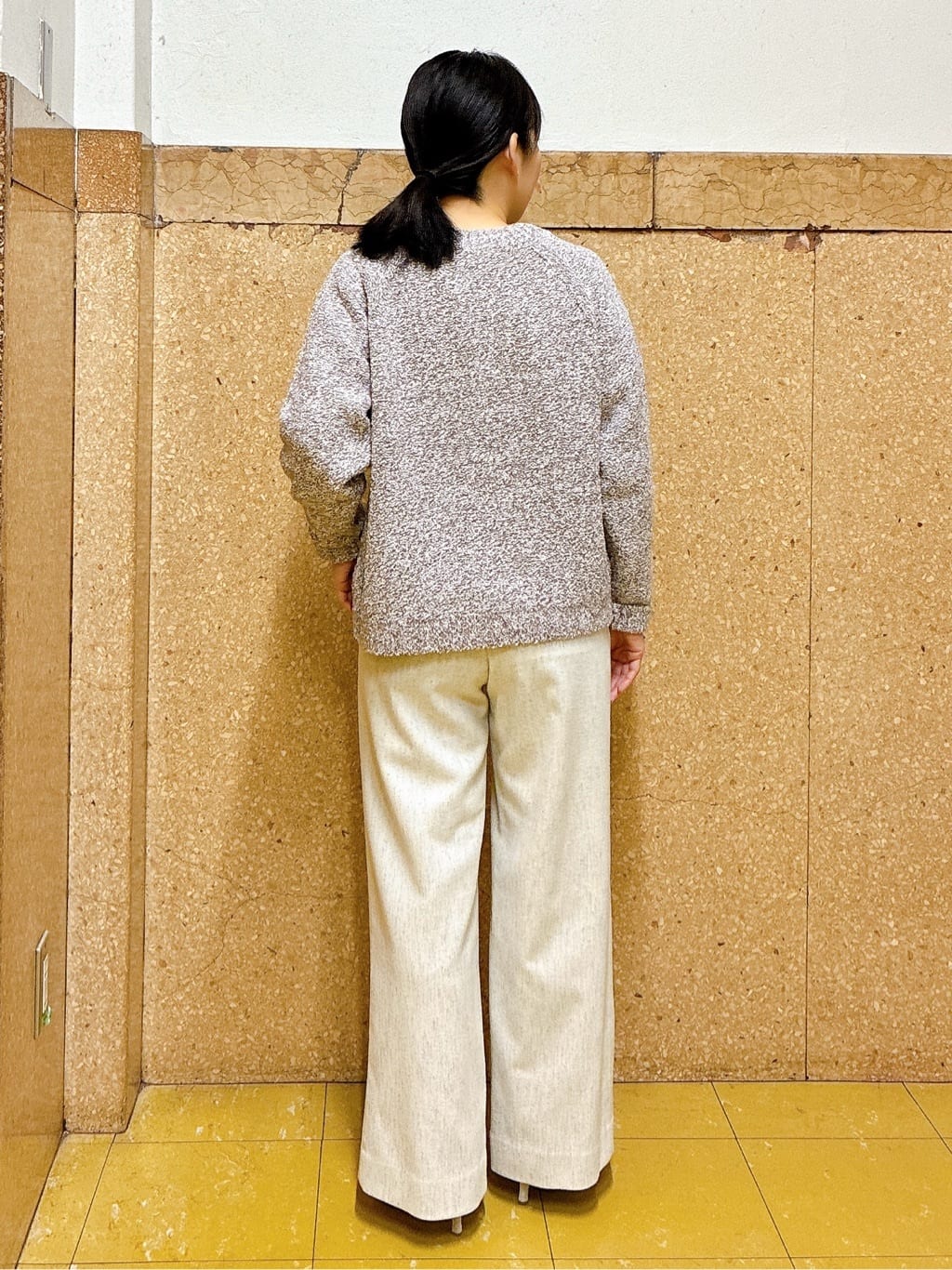 hattoriさんの「INDIVI｜【褒められパンツ／ウール混】ウォームウール ワイドパンツ」を使ったコーディネート