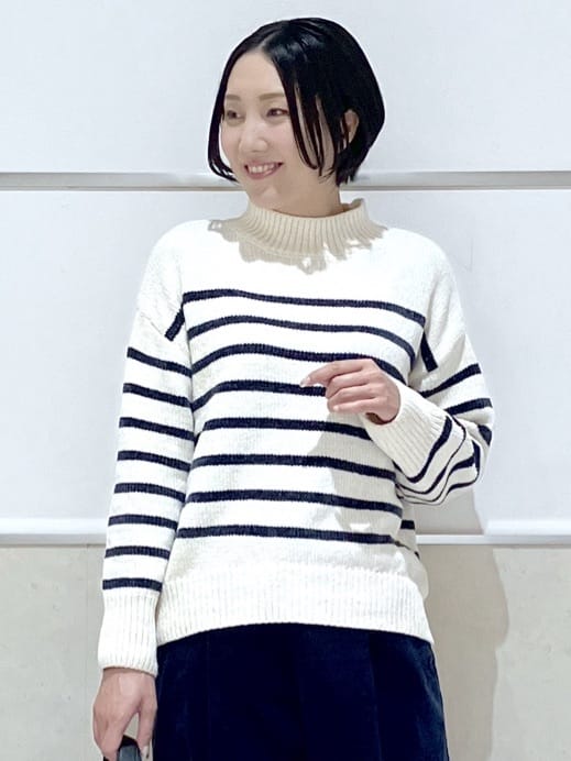 eriko さんの「Dessin｜【洗える】ハイネックベロアモールニット」を使ったコーディネート