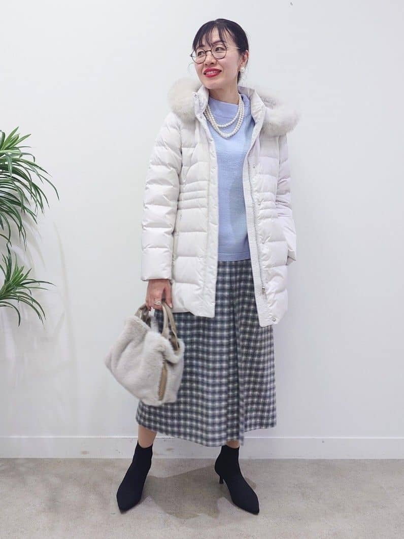 MUTSUKOさんの「UNTITLED｜【洗える】スポンディッシュ ボトルネックニット」を使ったコーディネート