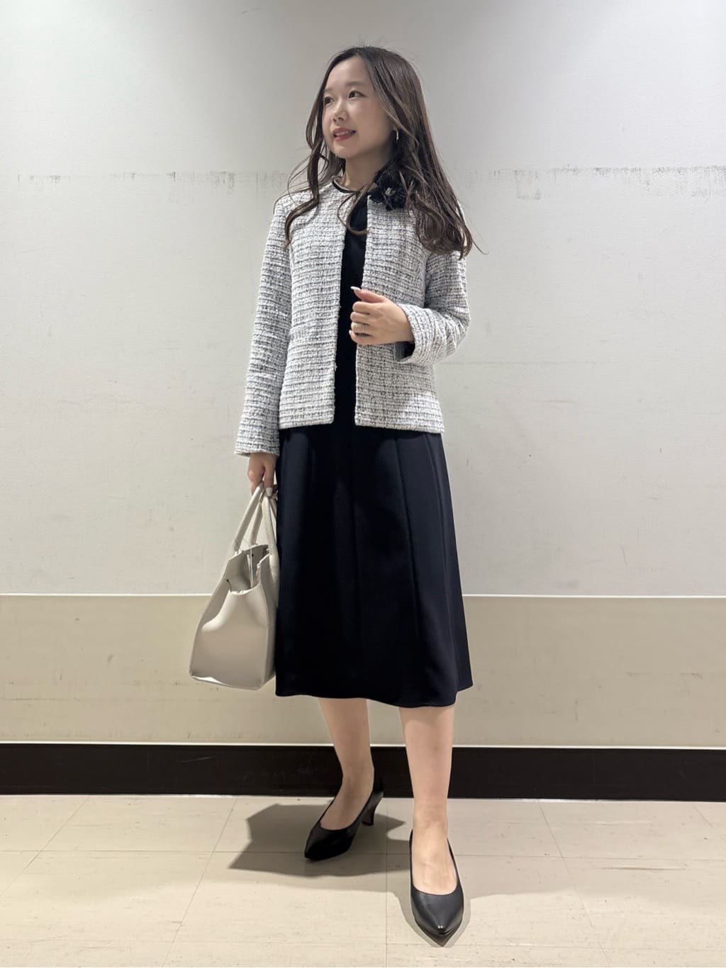 kahoさんの「INDIVI｜【洗える／UVケア】ジョーゼットフレアワンピース」を使ったコーディネート