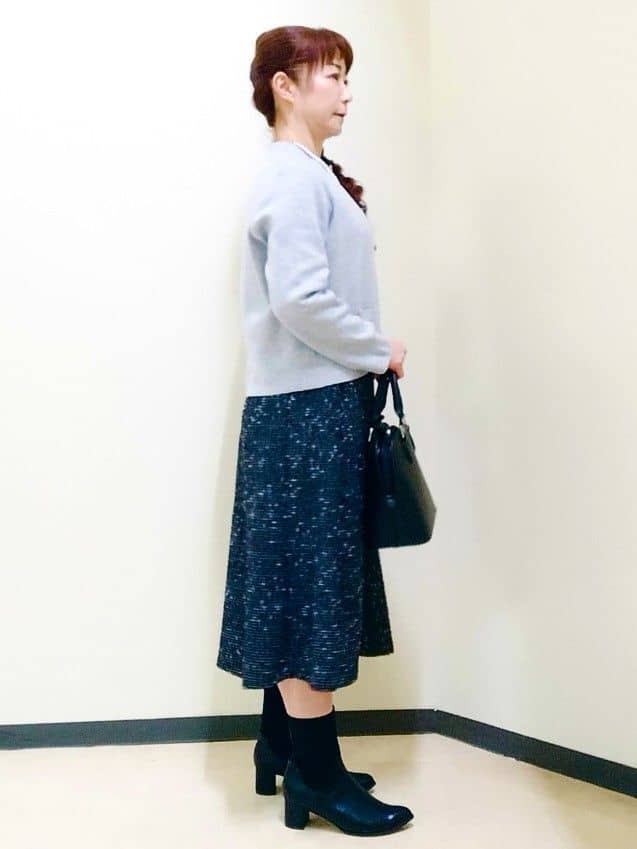 花さんの「Reflect｜【広がりすぎない／美シルエット◎】ツイードフレアスカート」を使ったコーディネート
