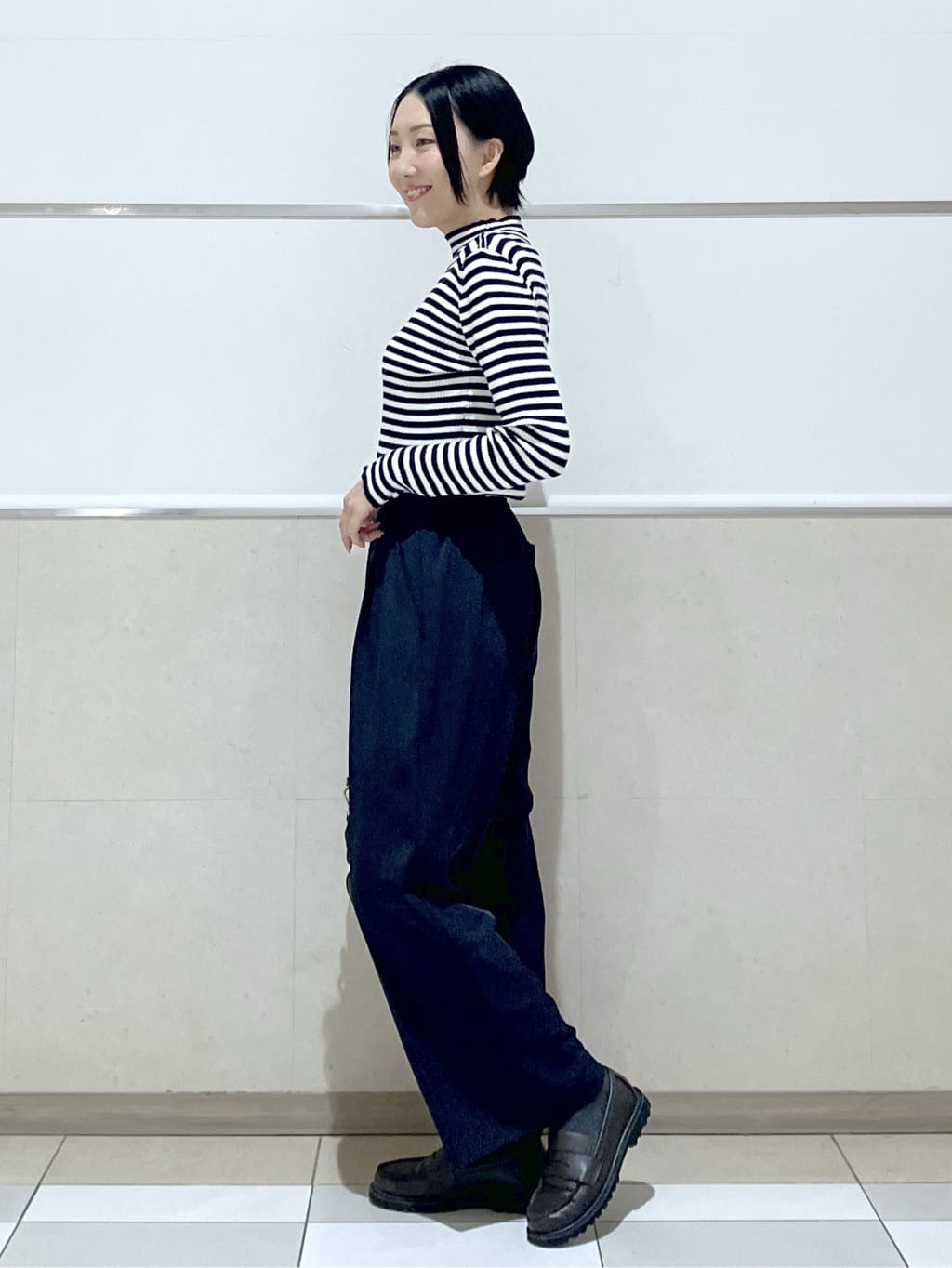 eriko さんの「Dessin｜【洗える】リブタートルネックニット」を使ったコーディネート