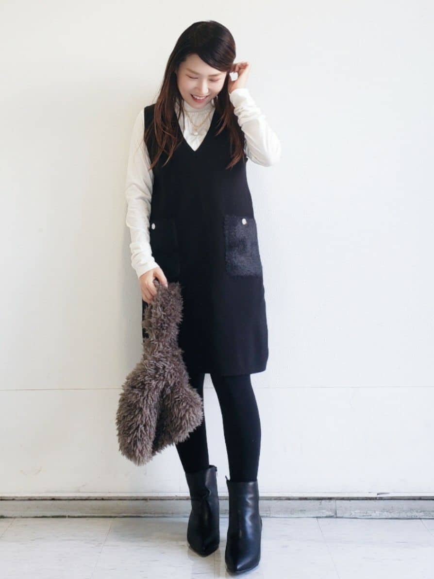 Riaさんの「index｜チェーン&times;フェイクパール マンテルネックレス」を使ったコーディネート