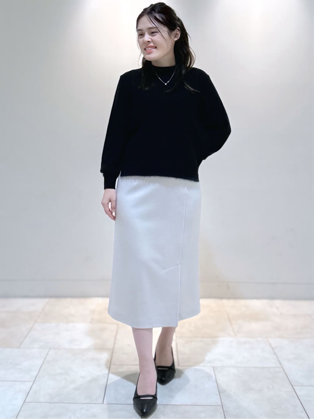 S&auml;K&iuml;さんの「Reflect｜【ほんのりラメ感◎】ケーブル柄ニット」を使ったコーディネート