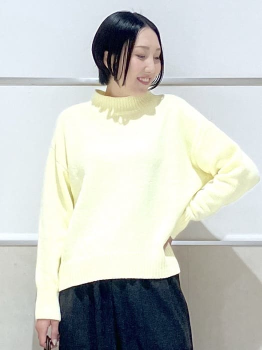 eriko さんの「Dessin｜【洗える】ハイネックベロアモールニット」を使ったコーディネート