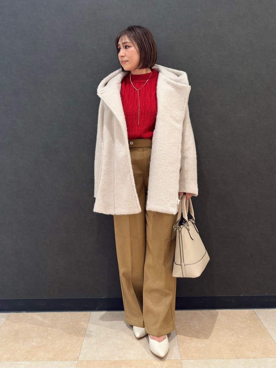 Megさんの「SHOO･LA･RUE｜【洗濯機可／毛玉レス】シンプルケーブル柄ニット」を使ったコーディネート
