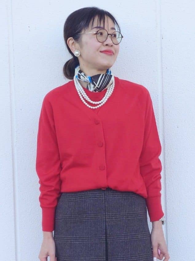 MUTSUKOさんの「UNTITLED｜【アンサンブル可/六分袖/洗える】ウールシルクニット」を使ったコーディネート
