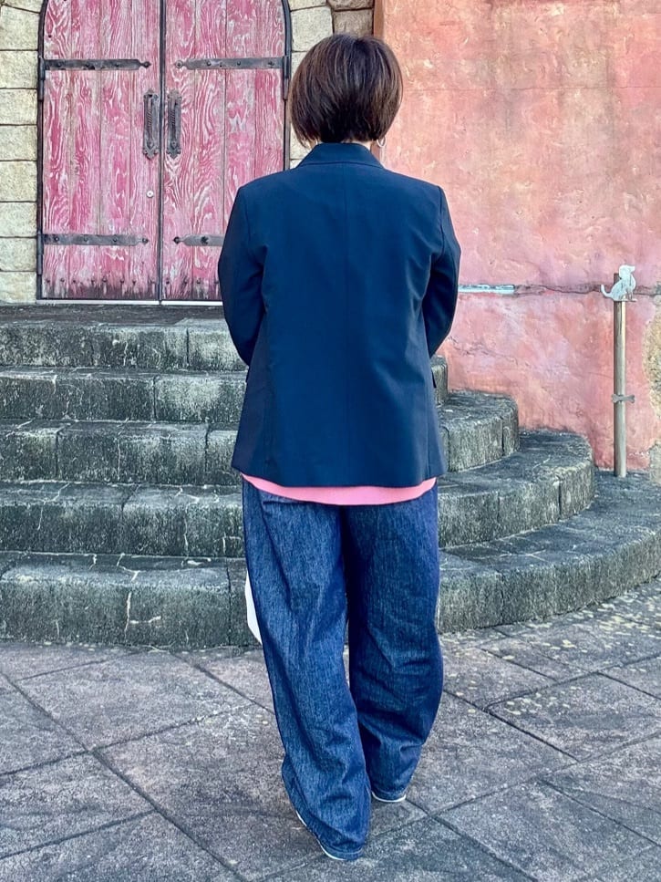 香泉さんの「SHOO･LA･RUE｜【セットアップ可/S-LL/洗濯機可】マニッシュに決まる ダブルブレストジャケット」を使ったコーディネート