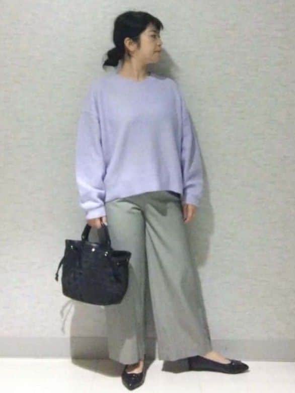sakoさんの「Reflect｜【選べる5色／ゆったりシルエット】Vネックスパンコールニット」を使ったコーディネート