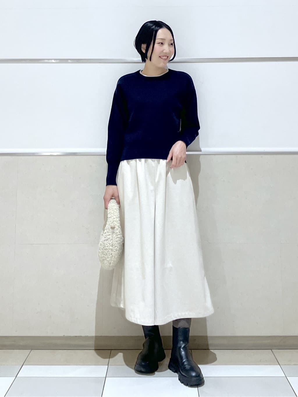eriko さんの「Dessin｜【洗える】カシミヤブレンドスウェットライクニット」を使ったコーディネート