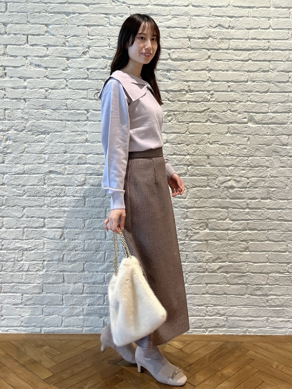 はばさんの「Couture brooch｜リボンカラーデザインニット」を使ったコーディネート