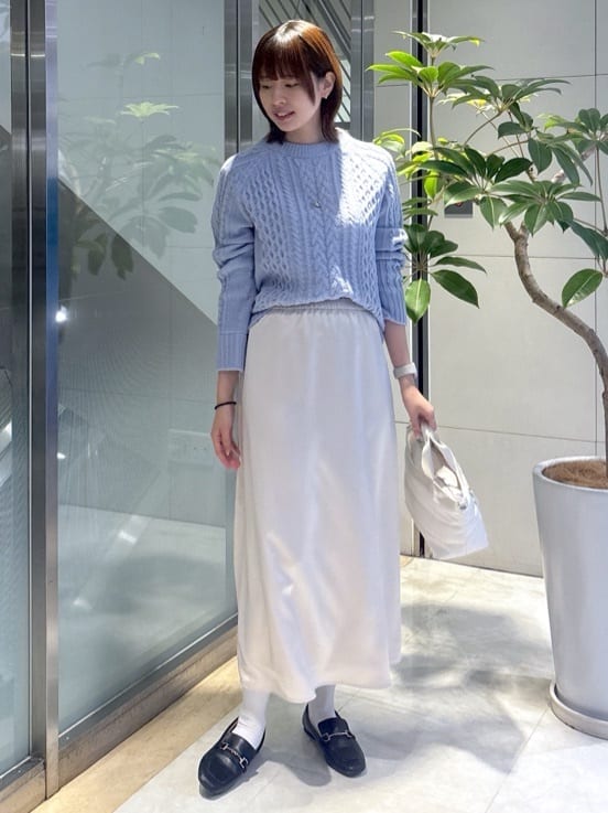 yukaさんの「UNTITLED｜【洗える】スポンディッシュ ケーブル柄ニット」を使ったコーディネート