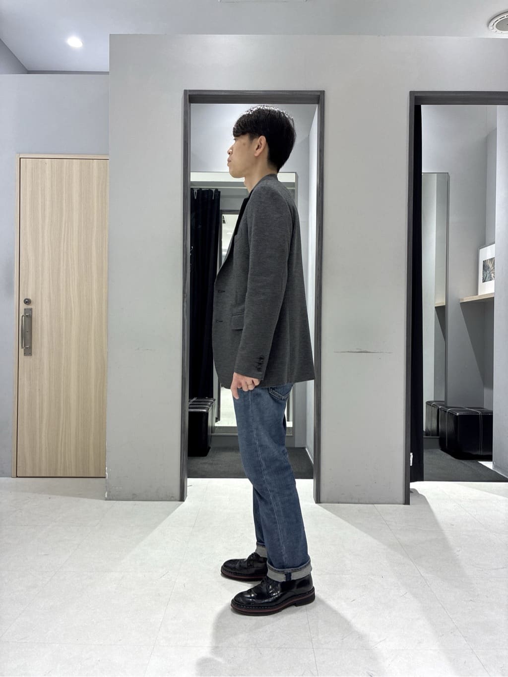 わいずみさんの「TAKEO KIKUCHI｜【None Of Stress】アクティブジャージ 千鳥 ジャケット」を使ったコーディネート