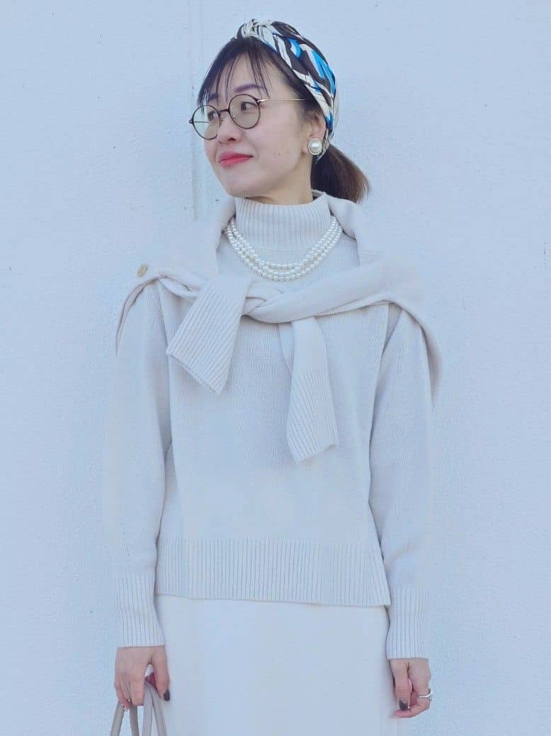 MUTSUKOさんの「UNTITLED｜【8色展開/洗える】ウールカシミヤ ハイネックニット」を使ったコーディネート