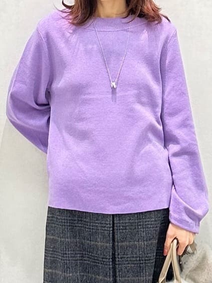 Miwaさんの「UNTITLED｜【きれいめ/洗える】ラメ入りワイドボートネックニット」を使ったコーディネート