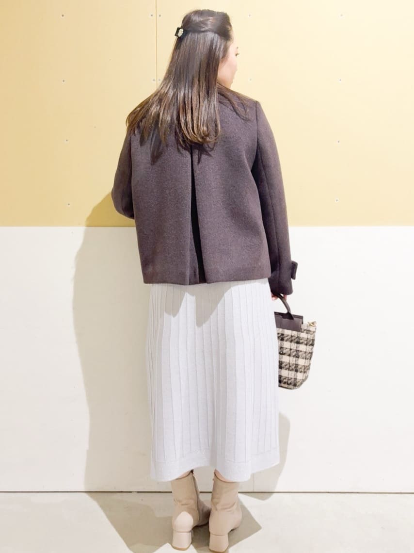 ゆきたぷさんの「OPAQUE.CLIP｜ラメフェザープルオーバーセット ニットワンピース【洗濯機OK】《XS～LL》」を使ったコーディネート