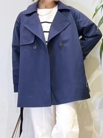 misakiさんの「SHOO･LA･RUE｜【S-LL/撥水】通勤やお出かけにも活躍 ミドルトレンチコート」を使ったコーディネート